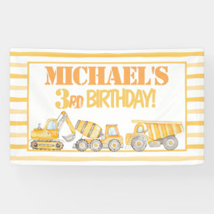 Construction Dump Truck Party Backdrop Banner