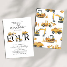 Construction Dump Truck Party Boy 4th Birthday 