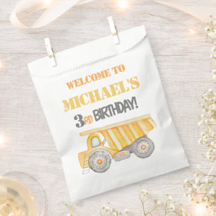 Construction Dump Truck Party Favor Bag
