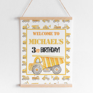 Construction Dump Truck Party Welcome Sign