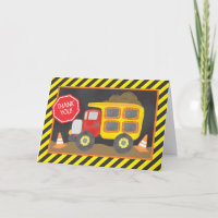 Construction Dump Truck Thank You Card