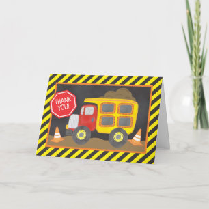 Construction Dump Truck Thank You Card