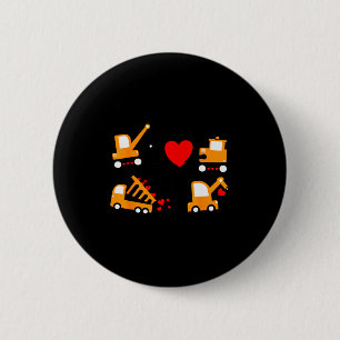 Construction Dump Truck Valentines Day Of Lover Ki 6 Cm Round Badge