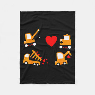 Construction Dump Truck Valentines Day Of Lover Ki Fleece Blanket