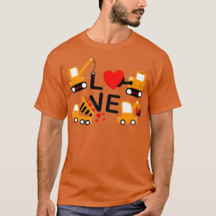 Construction Dump Truck Valentinex27s Day of Lover T-Shirt