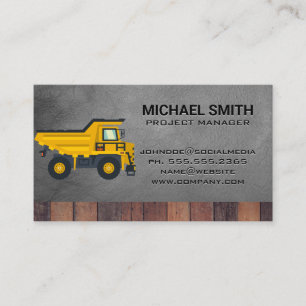 Construction Dump Truck Vehicle   General Contract Business Card