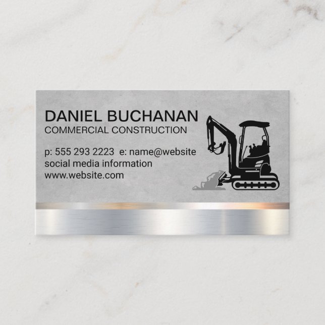 Construction | Earth Digger | Dozer Business Card (Front)