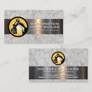 Construction Earth Mover   Concrete Steel Business Card