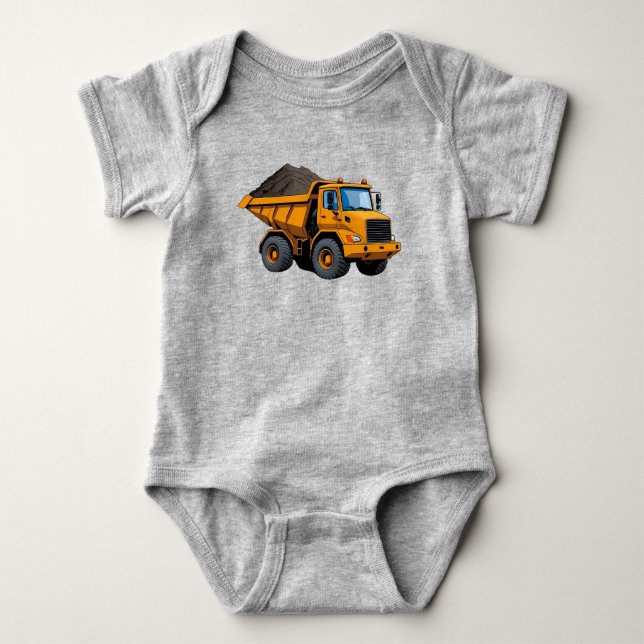 Construction/Earth mover/dump truck Baby Bodysuit (Front)