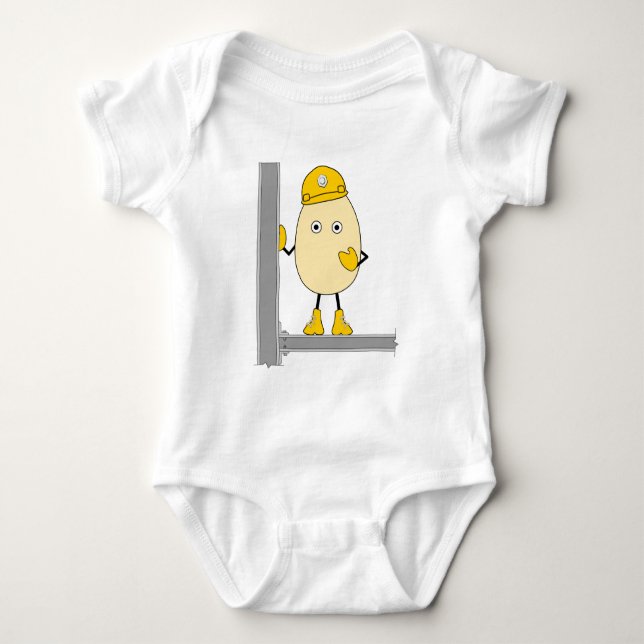 Construction egghead baby bodysuit (Front)