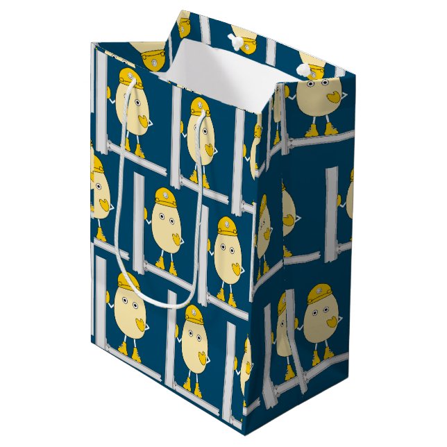 Construction egghead medium gift bag (Front Angled)