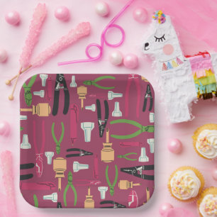 Construction Electrical Party Paper Plates