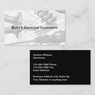 Construction Electrician Double Side Business Card