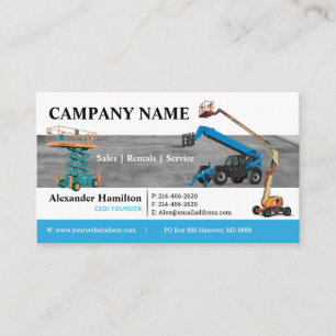 Construction Equipment Business Card