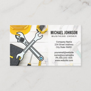 Construction Equipment Home Repair Hand Tools Business Card