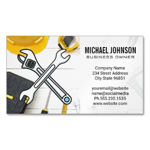 Construction Equipment   Home Repair Hand Tools Magnetic Business Card