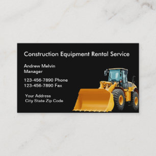 Construction Equipment Rental Business Card
