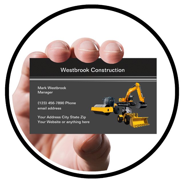 Construction Equipment Rental Services Business Card (Creator Uploaded)