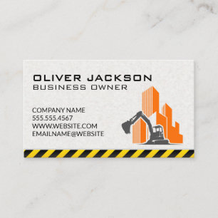 Construction   Excavator   Building Site Business Card