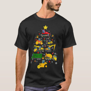 Construction Excavator Christmas Tree Boys Girls P T-Shirt