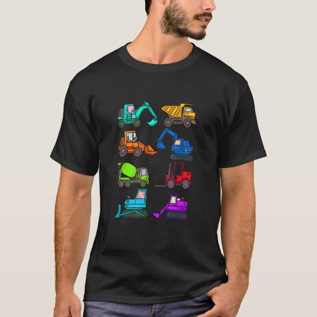 Construction Excavator Concrete Mixer Bulldozer Wr T-Shirt (Front)