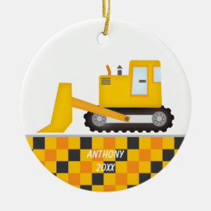 Construction Excavator  Personalised  Ornament