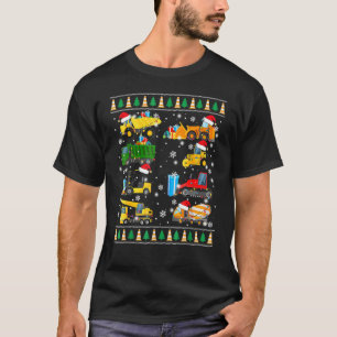 Construction Excavator Truck Santa Ugly Sweater Ch