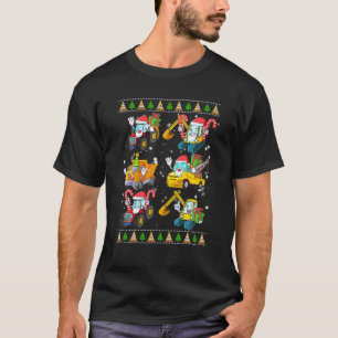 Construction Excavator Truck Santa Ugly Sweater Ch