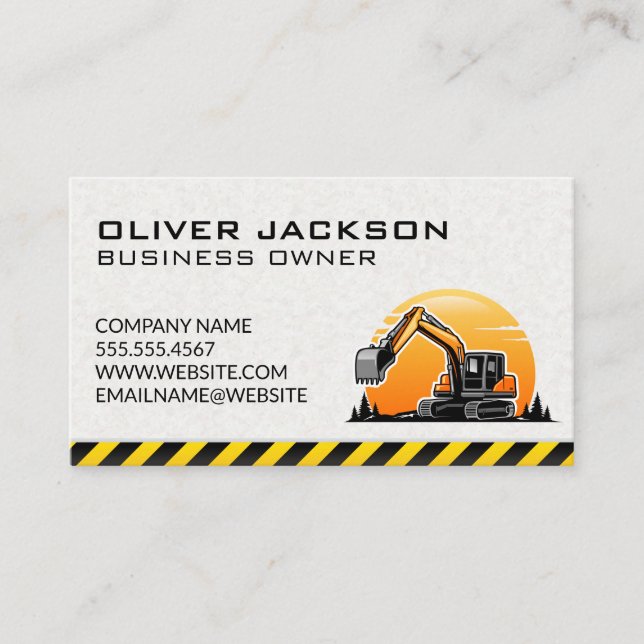 Construction | Excavator Vehicle Business Card (Front)
