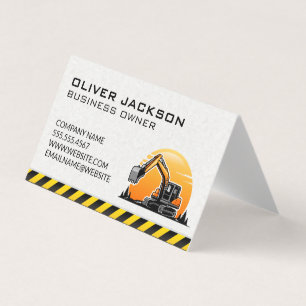 Construction   Excavator Vehicle Business Card