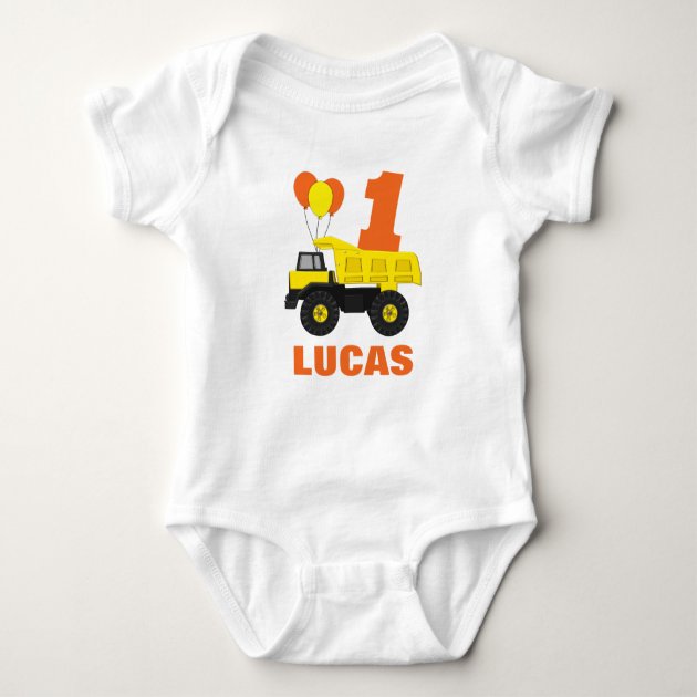 Construction First Birthday Outfit Baby Bodysuit Zazzle