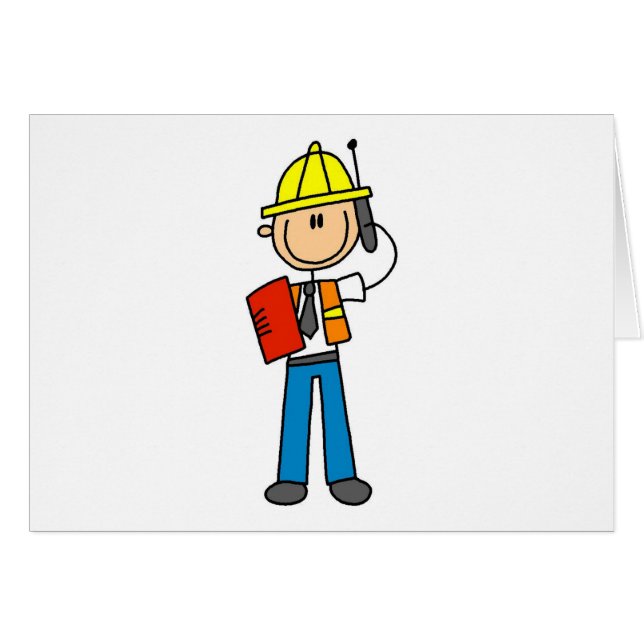 Construction Foreman on Cellphone Card (Front Horizontal)