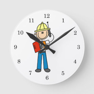 Construction Foreman T-shirts and Gifts Round Clock