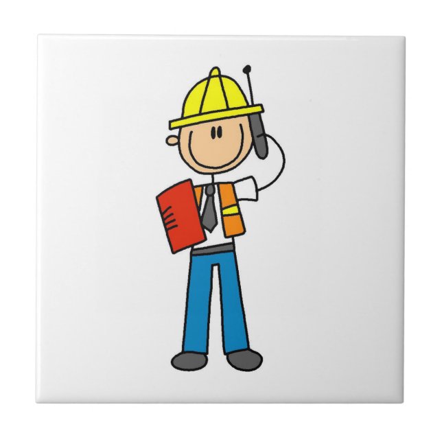 Construction Foreman T-shirts and Gifts Tile (Front)