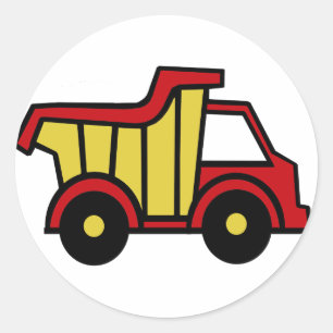 Construction Fun/ Dump Truck Classic Round Sticker