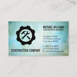 Construction Gear Hammer Wrench Business Card