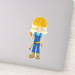 Construction Girl, Blonde Hair, Cute Girl, Hammer