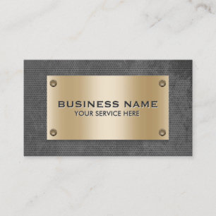 Construction Gold & Metal Professional Metallic Business Card