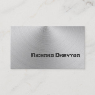 Construction grey metal custom business card