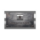 Construction Grunge Steel Monogram Metal Framed