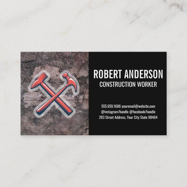 Construction | Hammer Icons Appointment Card (Front)