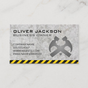 Construction   Hammers   Concrete Caution  Business Card