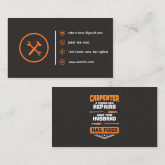 Construction Handyman Carpenter | Rustic Template Business Card
