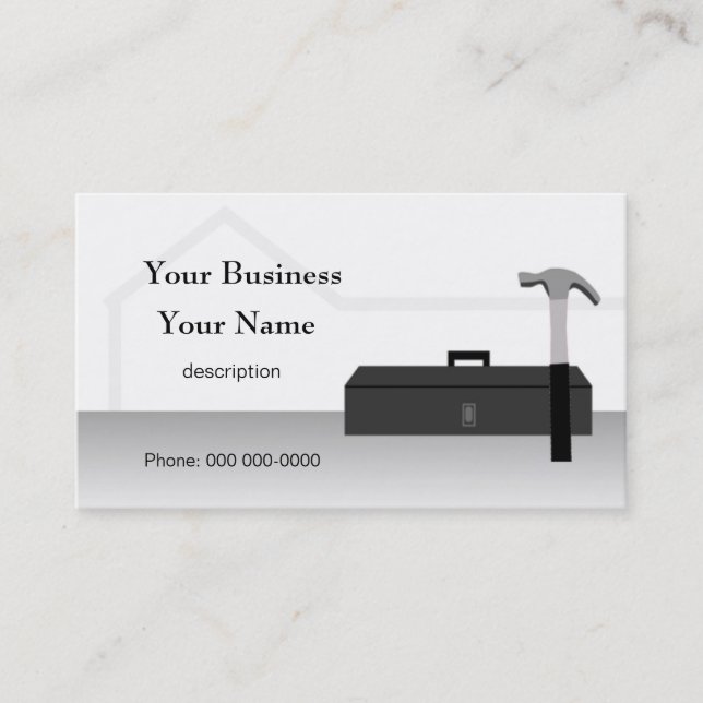 Construction Handyman Home Repair Roof Card (Front)