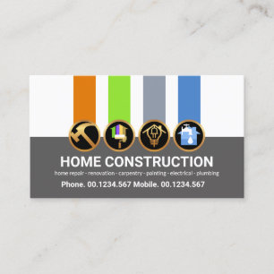 Construction Handyman Medals Home Renovation Business Card