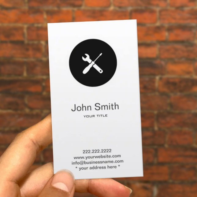 Construction Handyman Plumber Minimalist Business Card (Creator Uploaded)