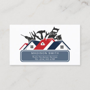 Construction Handyman Repair Tool Grunge Business  Business Card