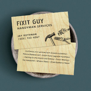 Construction Handyman Tools, Home Improvement Business Card
