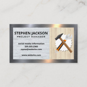 Construction   Handyman Tools   Metal Border Business Card