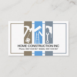 Construction Handyman Tools Panel Frame Business Card